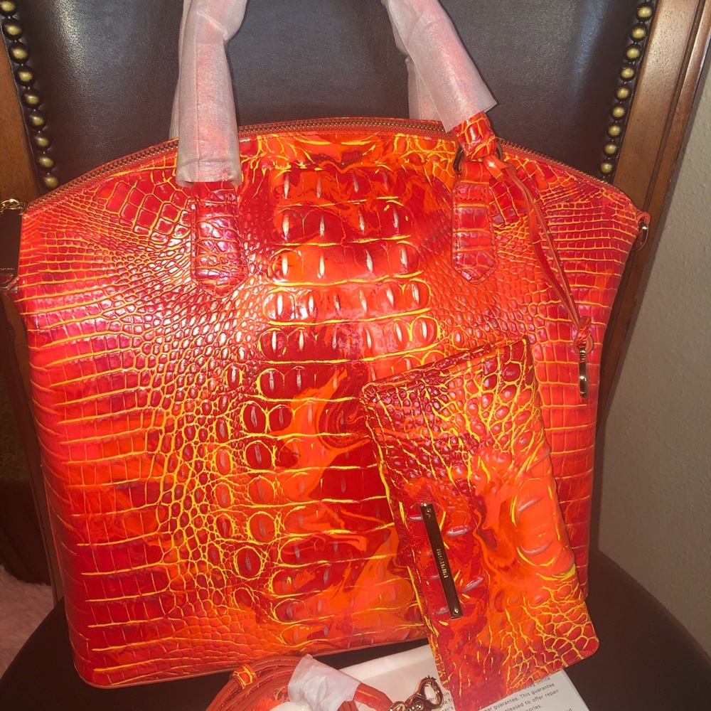 Brahmin LG Spicy Orange Duxbury Set